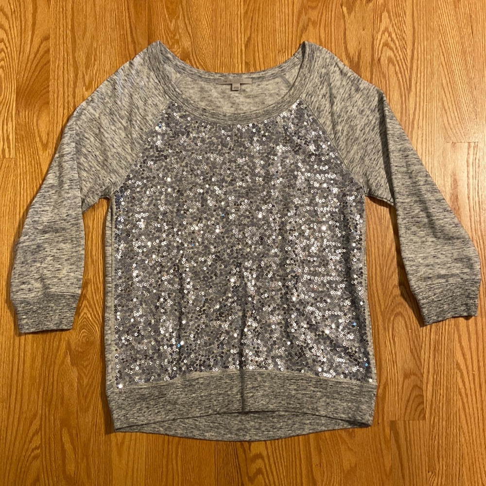 Gray sequined sweater